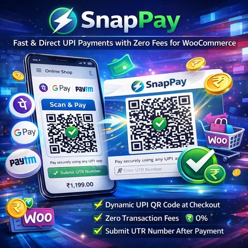 SnapPay - Fast & Direct UPI Payments with Zero Fees for WooCommerce